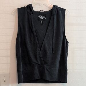 2/$20 Victoria Charcoal Sleeveless Women's Hoodie